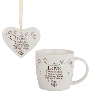 7010 Said With Sentiment Ceramic Mug And Heart Gift Set Love