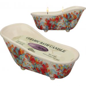 9070 On A Wick And A Prayer Victorian Bath Tub Candle Poppy Geranium And Patchouli