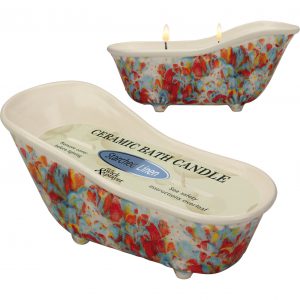 9072 On A Wick And A Prayer Victorian Bath Tub Candle Poppy Starched Linen