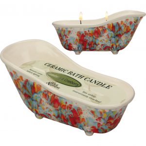 On a Wick and a Prayer Victorian Bath Tub Candles - Poppy