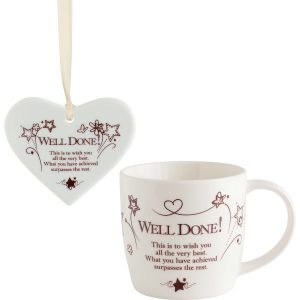 7017 Said With Sentiment Well Done Ceramic Mug & Heart Gift Set