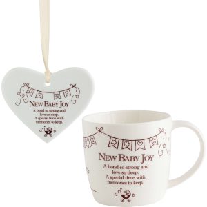 7019 Said With SentimentNew Baby Joy Ceramic Mug & Heart Gift Set