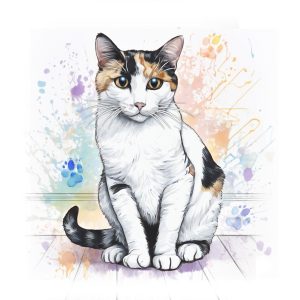 4 Calico Cat Coloured Base